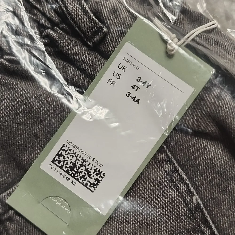 0535 H&M Cotton Denim Paper-bag Shorts Size 4T - Picture 5 of 6